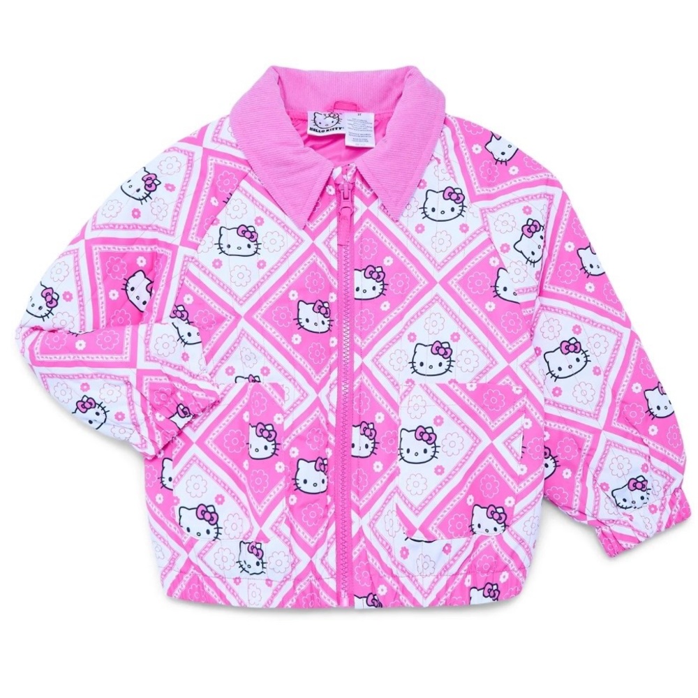 Hello Kitty Pink and White Paisley Toddler Girls Jacket - 5T